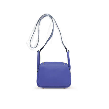 A BLEU ROYAL CL&#201;MENCE LEATHER MINI LINDY 19 WITH GOLD HARDWARE - photo 3