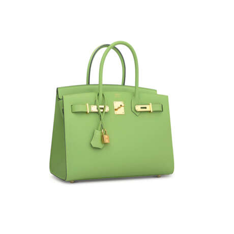 A VERT CRIQUET EPSOM LEATHER SELLIER BIRKIN 30 WITH GOLD HARDWARE - Foto 2