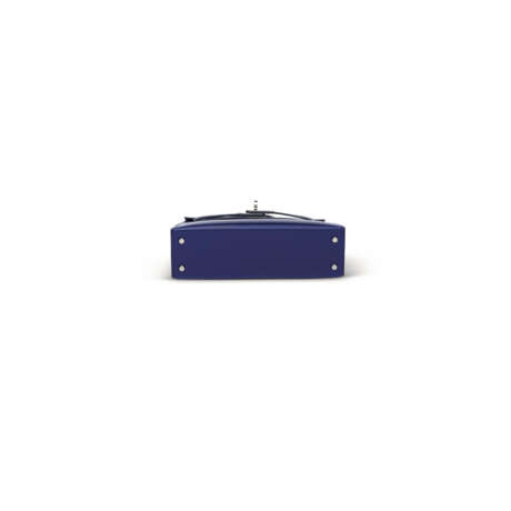 A BLEU SAPHIR CALF BOX LEATHER MINI KELLY 20 II WITH PALLADIUM HARDWARE - фото 4