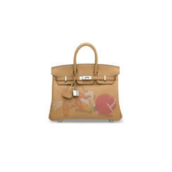 A LIMITED EDITION BISCUIT SWIFT LEATHER IN &amp; OUT BIRKIN 25 WITH PALLADIUM HARDWARE