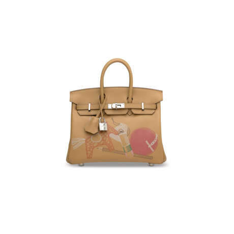 A LIMITED EDITION BISCUIT SWIFT LEATHER IN & OUT BIRKIN 25 WITH PALLADIUM HARDWARE - Foto 1