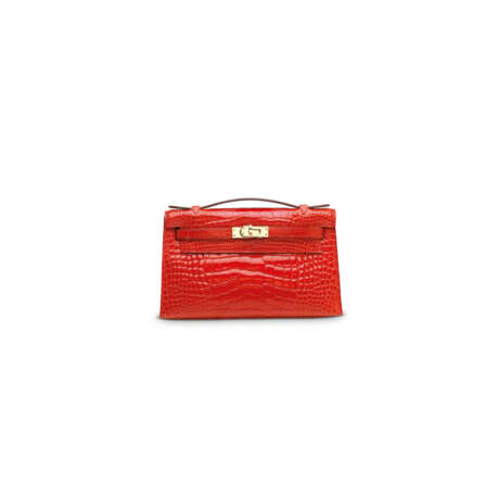 A SHINY ROSE EXTR&#202;ME ALLIGATOR KELLY POCHETTE WITH PERMABRASS HARDWARE - фото 1