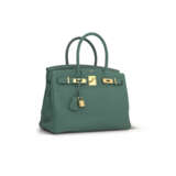 A SET OF TWO: A MALACHITE TOGO LEATHER BIRKIN 30 WITH GOLD HARDWARE & TWILLIES - фото 3
