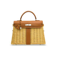 A LIMITED EDITION NATUREL BAR&#201;NIA &amp; OSIER PICNIC KELLY 35 WITH PALLADIUM HARDWARE