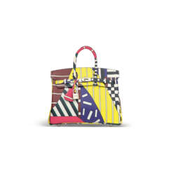 A LIMITED EDITION MULTICOLOUR SWIFT LEATHER ONE TWO THREE &amp; AWAY WE GO BIRKIN 25 WITH PALLADIUM HARDWARE BY NIGEL PEAKE