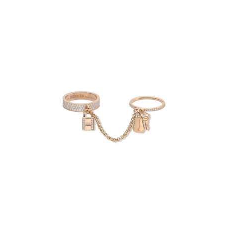 AN 18K ROSE GOLD & DIAMOND KELLY CLOCHETTE DOUBLE RING - фото 1