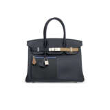 A LIMITED EDITION BLEU, NOIR, CHAI, ETOUPE & GOLD SWIFT LEATHER COLORMATIC BIRKIN 30 WITH PALLADIUM HARDWARE - фото 1