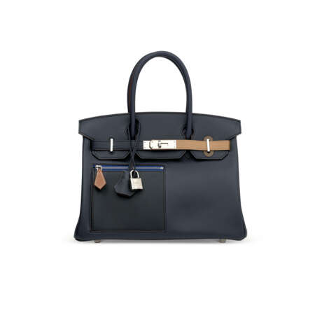 A LIMITED EDITION BLEU, NOIR, CHAI, ETOUPE & GOLD SWIFT LEATHER COLORMATIC BIRKIN 30 WITH PALLADIUM HARDWARE - фото 1