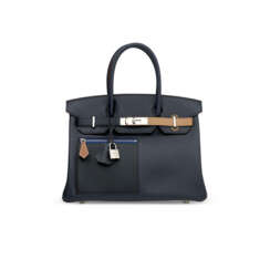 A LIMITED EDITION BLEU, NOIR, CHAI, ETOUPE &amp; GOLD SWIFT LEATHER COLORMATIC BIRKIN 30 WITH PALLADIUM HARDWARE