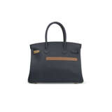 A LIMITED EDITION BLEU, NOIR, CHAI, ETOUPE & GOLD SWIFT LEATHER COLORMATIC BIRKIN 30 WITH PALLADIUM HARDWARE - фото 3