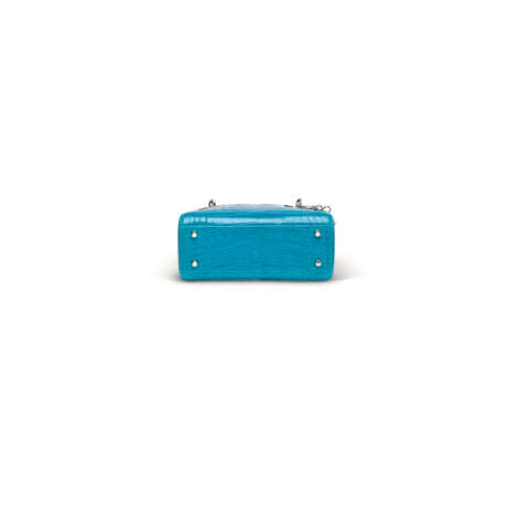 A SHINY TURQUOISE ALLIGATOR MINI LADY DIOR WITH SILVER & CRYSTAL HARDWARE - photo 4