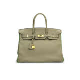 A CUSTOM SAUGE & BAMBOU CL&#201;MENCE LEATHER BIRKIN 35 WITH BRUSHED GOLD HARDWARE - фото 1