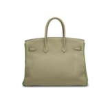 A CUSTOM SAUGE & BAMBOU CL&#201;MENCE LEATHER BIRKIN 35 WITH BRUSHED GOLD HARDWARE - photo 4