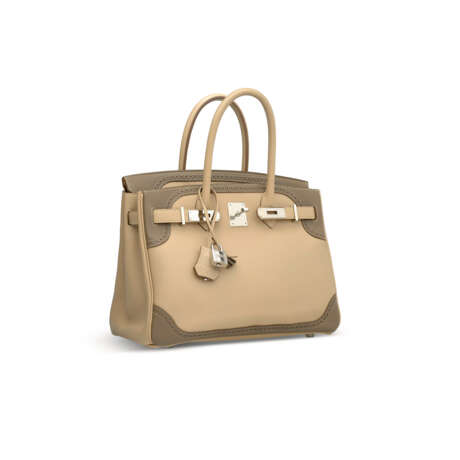 A LIMITED EDITION ARGILE & &#201;TOUPE SWIFT LEATHER GHILLIES BIRKIN 30 WITH PALLADIUM HARDWARE - photo 2