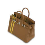 A LIMITED EDITION GOLD & AMBRE TOGO LEATHER OFFICIER BIRKIN 25 WITH PALLADIUM HARDWARE - фото 6