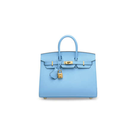 A C&#201;LESTE EPSOM LEATHER SELLIER BIRKIN 25 WITH GOLD HARDWARE - фото 1