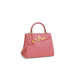 A ROSE LIPSTICK SWIFT LEATHER RETOURN&#201; KELLY 25 WITH GOLD HARDWARE - фото 2