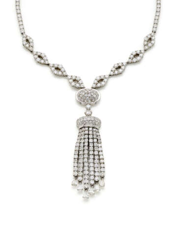 Diamond white gold necklace accente… - фото 1