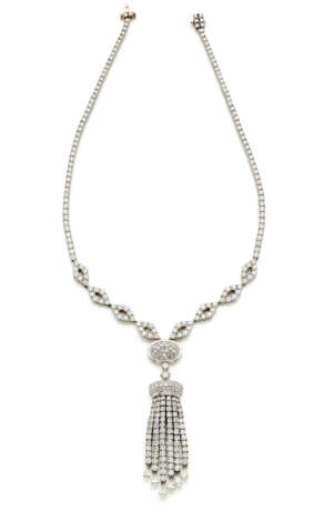 Diamond white gold necklace accente… - photo 2