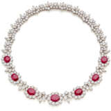 Oval ruby, round and navette diamon… - photo 1