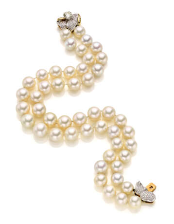 Two strand pearl necklace with roun… - фото 2