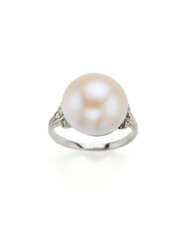 Button shaped mabè pearl and rose c…