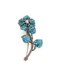 Pavé turquoise, 9K gold and silver …