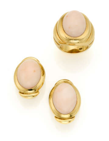 Pink coral and yellow gold jeweller… - photo 2