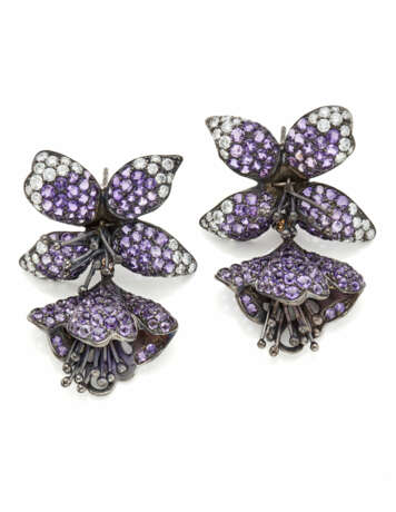 Cabochon amethyst and pavé diamond … - photo 1