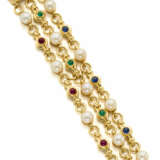 Pearl, cabochon sapphire and emeral… - фото 2