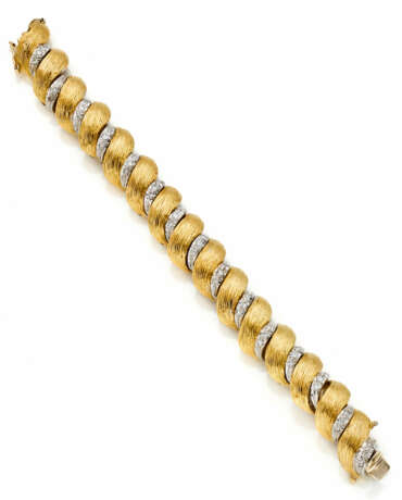 Diamond bi-coloured gold intertwine… - photo 1