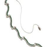 Diamond and emerald white gold wave… - фото 2