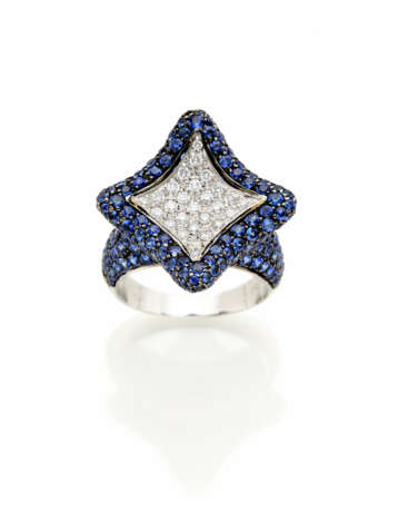 Diamond and sapphire pavè rhodium p… - photo 1