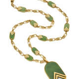 Nephrite plate yellow gold modular … - photo 1