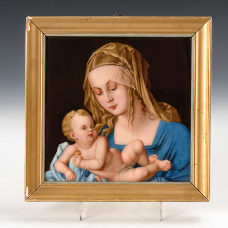 Porzellangemälde: Madonna mit Kind, Hutschenreuther. - Foto 1