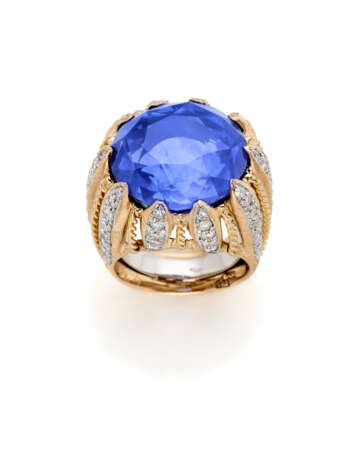 Oval ct. 25.00 sapphire and diamond… - фото 1