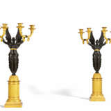 Pair of large Empire candelabra with Victorias - Foto 1