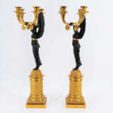 Pair of large Empire candelabra with Victorias - photo 2