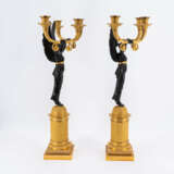Pair of large Empire candelabra with Victorias - фото 4