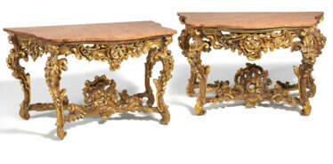 Pair of large Baroque console tables