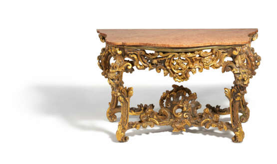 Pair of large Baroque console tables - photo 3