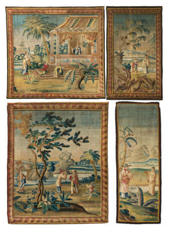 RARE AND MAGNIFICENT SERIES OF FOUR TAPESTRIES WITH CHINOISERIES - photo 1