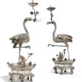 Pair of magnificent candelabra with cranes - фото 1