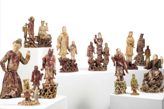Impressive group of 30 figural soapstone carvings - фото 1
