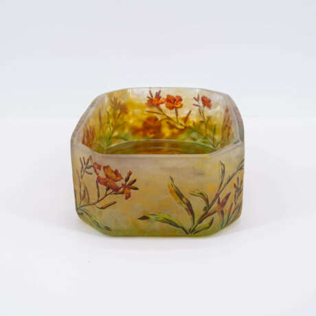 GLASS JARDINIERE WITH FLORAL DECOR - photo 2