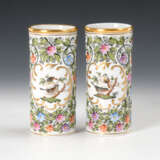 2 Zylindervasen mit Blütendurchbruch, Herend. - фото 1