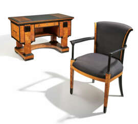 Desk and arm chair