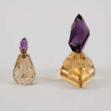 Small perfume flacon and larger flacon made of amethyst & citrine - фото 2