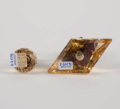 Small perfume flacon and larger flacon made of amethyst & citrine - photo 4