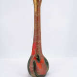 Large long-necked vase with poppy decor - photo 2